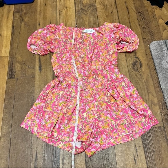 RESA Penelope Romper Pink Ditsy Floral Puffed Sleeves Small F2 - Picture 5 of 7